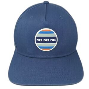 Sportiqe Fox 5 Panel Hat Blue One Size Adjustable Slideback Strap Cotton Patch